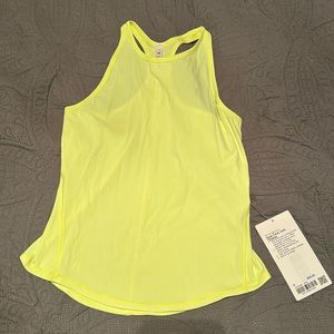 Lululemon Neon Yellow Ribbed Base Pace Tank